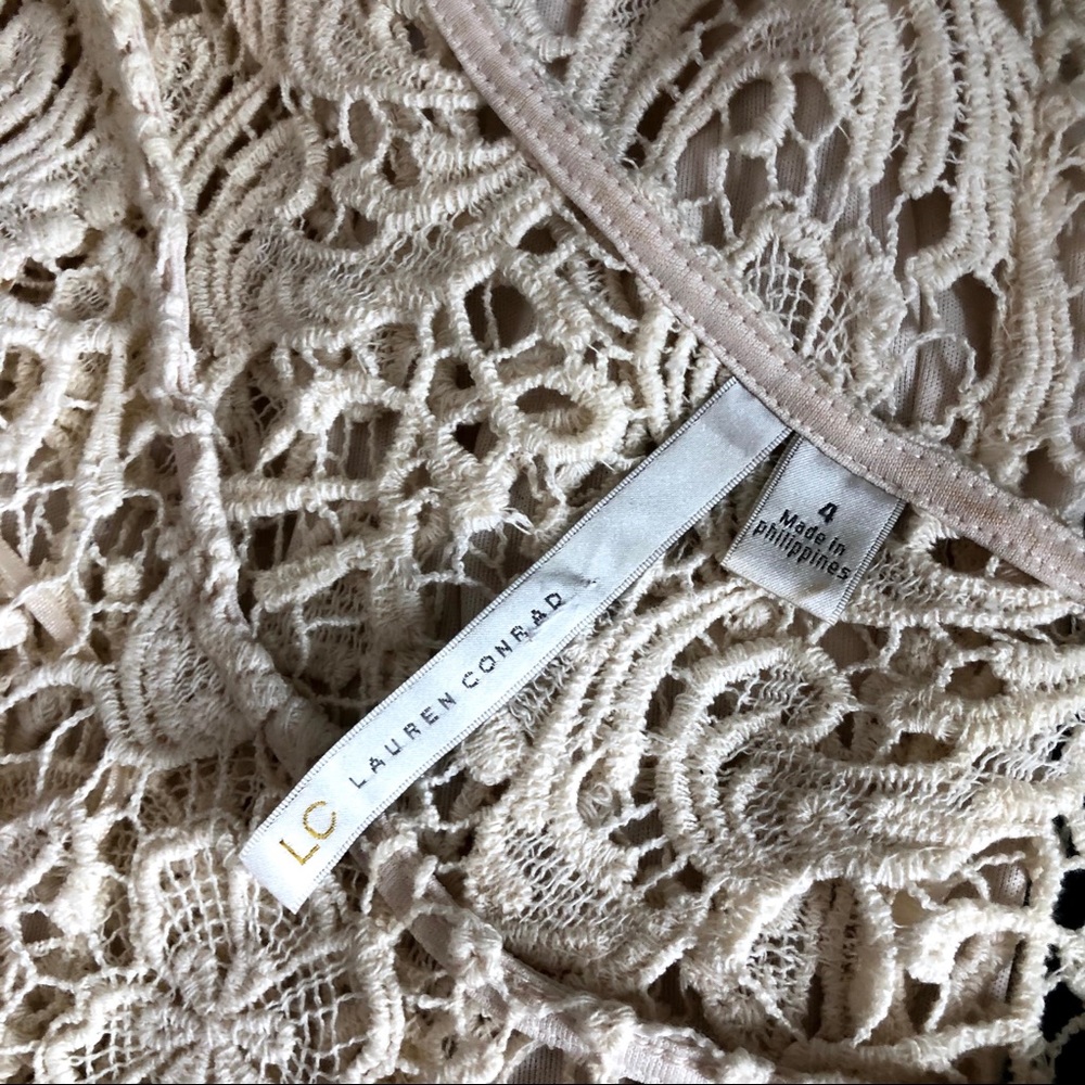 Lauren Conrad Ivory Cream Floral Lace Cotton Dress - Picture 5 of 10